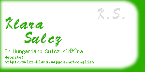 klara sulcz business card